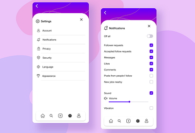 Settings Designers app app settings ui ui ux