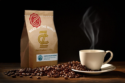 Zero Carbon Coffee branding coffee packaging