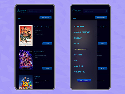 BlueLight Cinema adobe illustrator adobe photoshop adobe xd design cinema corel draw graphic design logo design mobile app mobile app design tickets uiuxdesign user experience user inteface vector