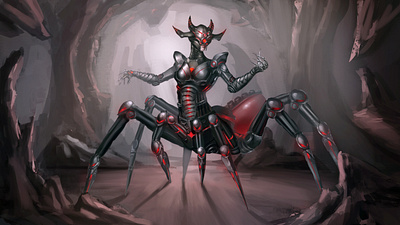 Arachne characterdesign creature creepy digital painting digitalart fantasy illustration monster