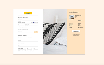 buying pillows checkout checkout page daily ui 002 dailyui dailyuichallenge pillows ui ux uxdesign