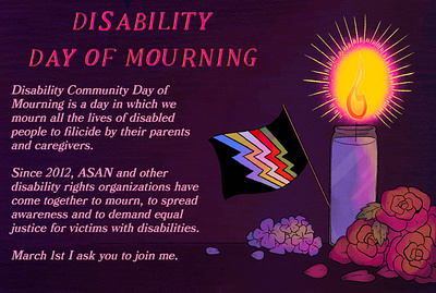 Disability Day of Mourning disability disabled illustration informational poster