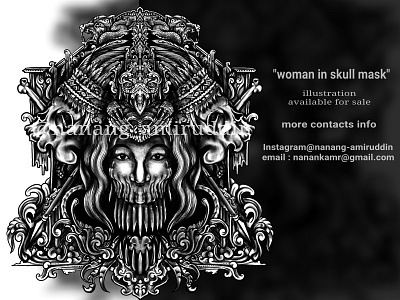 Woman half skull american traditional apparel artwork character clip studio paint dark design design illustration girl illustration indianart skull skull and crossbones tshirt design underground vector woman woman illustration