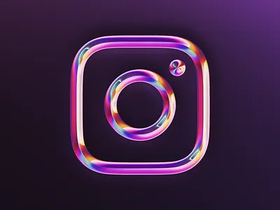 Instagram (Neochromed) 3d abstract art chrome colors design filter forge generative holo holographic illustration insta instagram iridescence iridescent logo logotype