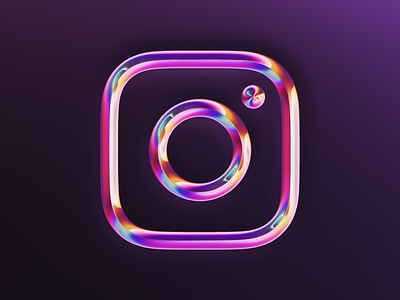 Instagram (Neochromed) 3d abstract art chrome colors design filter forge generative holo holographic illustration insta instagram iridescence iridescent logo logotype