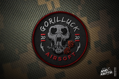 Gorilla + Luck Airsoft team airsoft badge gorila logo monkey skull
