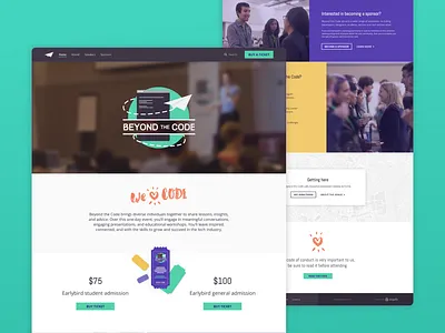 Beyond the Code - Web Design conference landing page shopify web design