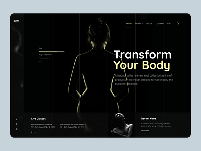 Yoga Expert Landing Page Header Exploration about us contact us dark dark landing page dark mode dark theme dark ui header hero lading page landig page landing page landing page ui modern one page one pager single page website single pager uiux website