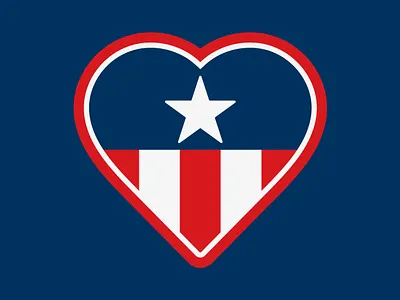 'Merica Heart america badge blue digital art flag graphic design heart red white