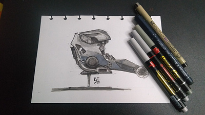 Motorcycle construction design illustration instagram post