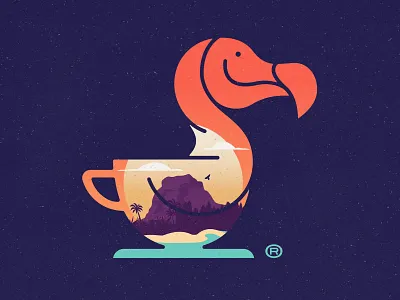 Dodo Café Island beach cafe caffeine coffee coffee lover dodo eco environmental illustration island mauritius nature ocean preserve sunset tropical