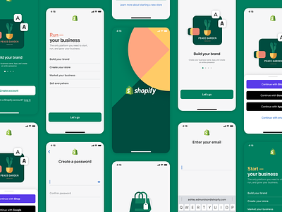 Shopify Mobile Onboarding Explorations login mobile onboarding shopify shopify mobile signup store creation ui ux
