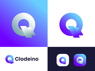 Qlodeino Modern Logo abstract logo agency app logo brand design brand identity branding business gradient logo illustration international style lettering logo logotype modern logo modern logo designer new trending logo q q icon q letter technology typography