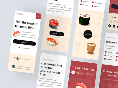 Sushiman🍣 - Food Landing Page Responsive delivery eat eating food food app food delivery food landing page food order food website foodie japan japanese food landing page landing pages responsive restaurant sushi ui web website