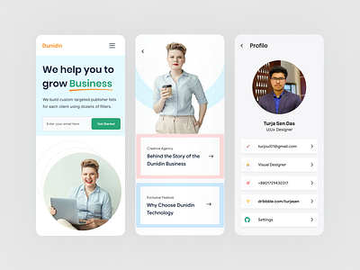 Dunidin Web Responsive 2021 branding dribbble homepage homepage design landing page marketing mobile turjadesign web design webdesign website website design