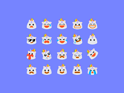 Customized Emojis (Ducky-corn) blob moji cute duck emoji icon set illustration mascot team mascot unicorn