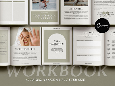 eCourse Workbook Creator - Canva template - V4 3.14co brochure design brochure layout brochure template canva canva template ebook cover ebook design ebook layout planner template typography workbook template worksheet template