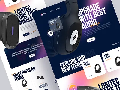 Kuping - Store Landing page audio black business clean dark homepage landing page market marketplace modern product store web web design website