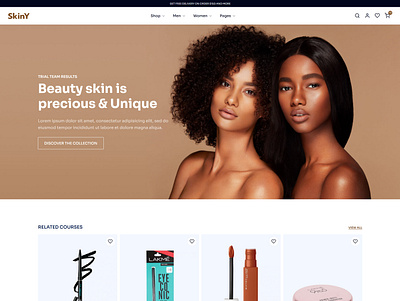 Skiny – Beauty & Cosmetics eCommerce Bootstrap 5 Template 3d bootstrap branding design illustration logo template theme ui ux vector