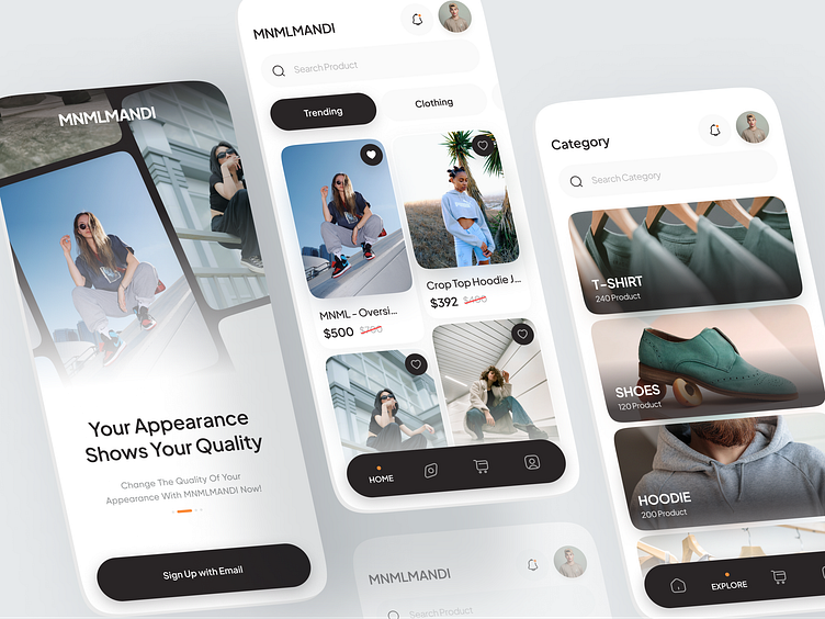 MNML E-Commerce App by Asal Design® for Kretya on Dribbble