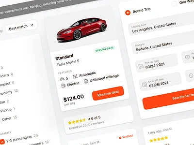 🚙 Car Rental Components app clean ui design desktop fintory interface ui ui ux design ui elements ux web webapp