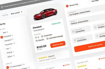 🚙 Car Rental Components app clean ui design desktop fintory interface ui ui ux design ui elements ux web webapp