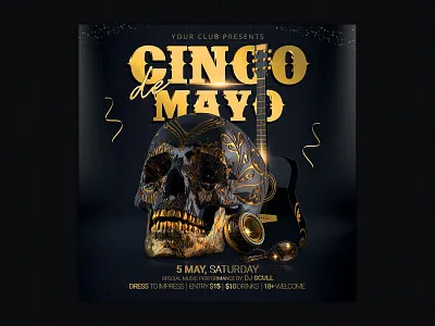 Cinco de Mayo Flyer cinco cinco de mayo cinco de mayo flyer mexican mexican art mexican party mexicano mexico sombrero tequila