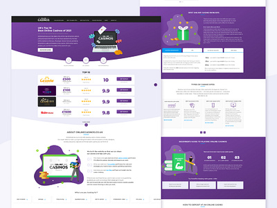 CasinoOnline - redesign casino casino online comparison design gift graphic guide icons illustration laptop list templete ui ux website