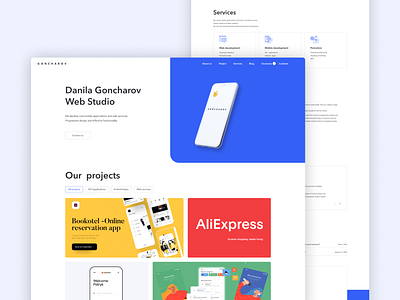 Web Studio Main page design flat landing main page minimal page portfolio project studio ui uidesign web web design webdesign website