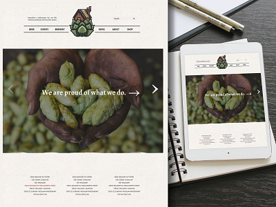 JHB website UI brewery brewery website ipad logo menu mockup ui