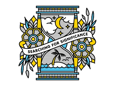 Searching For Significance beach halftone hourglass illustration island monoline moon night pop art search summer tattoo time