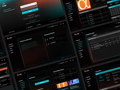 AdelTrade branding crypto gaming interface trading ui ux