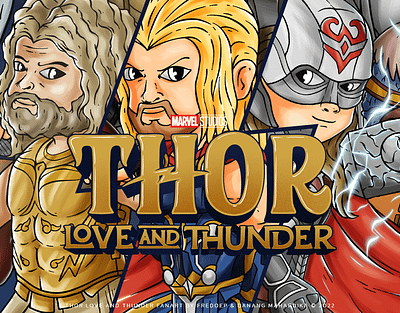 Thor : Love and Thunder (Fan Art) artwork branding character design comics illustration marvel superhero