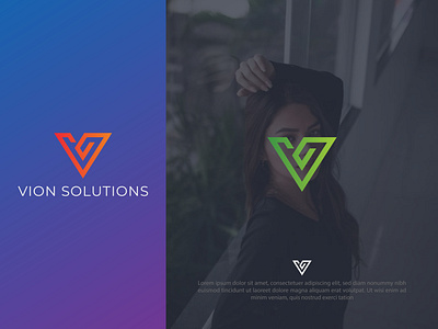 V Letter Vion solutions Logo brand design brand identity branding logo corporate identity it service logo design logo designer logodesign v v letter logo