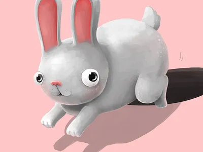 Big fat rabbit for my wallpaper app character cute hare illustration pink rabbit