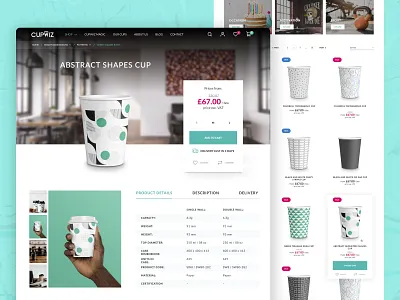 eCommerce store design with configurable cups clean cups design e commerce e commerce design e commerce shop e commerce website ecommerce ecommerce design interface marketplace modern product card products ui ux website