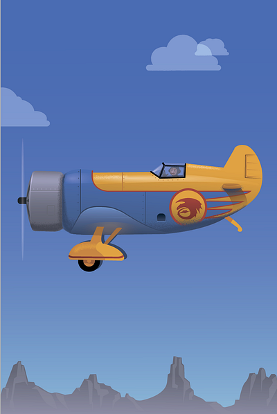 vintage plane childrens illustration illustration illustrator poster vector
