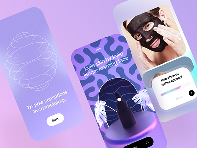 Beauty App Design 3d beauty cards concept cosmetics e comerce fashion femine medical medical app medicine mobile app perfume shopping app shopping cart skin skin care thrc ui ux