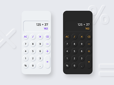 Calculator calculator daily ui dailyui dailyui004 neomorfism neomorphism