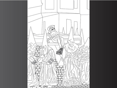 Hand Drawn style illustration from refrence image books drawings illustraion lineart sketches