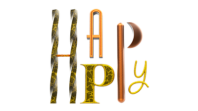 Happy 3d cinema4d design pixel type