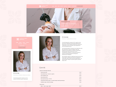 Beauty Saloon Home Page button design cosmetology menu bar minimalist design pricelist ui visual webdesign