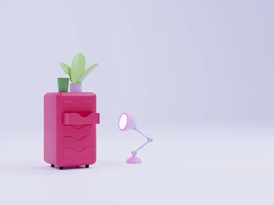 Home Office 3d blender colour cycles eevee lamp office plants render