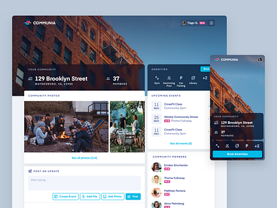 Communia - Local Social Network concept community responsive social network ui design web