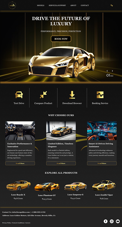 LUXE CAR - Landing page brand identity branding car design creative landing page e commerce design figma landing page logo luxury website responsive design ui ui design user interface web ui website