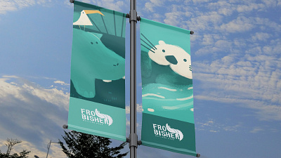 Frobisher Wetland Park Street Flag 3d adobe photoshop advertising branding character design cute digital art drawing hippo logo lovely mockup nature otter painting stationery vector art water zoo