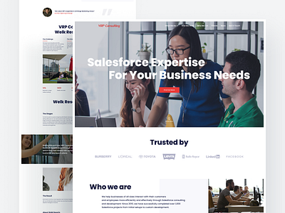VRP Consulting Website developer home page homepage interface layout minimal salesforce site ui ux web web design website