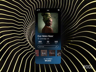 Daily UI #006 - User Profile app daily ui dailyui music ui