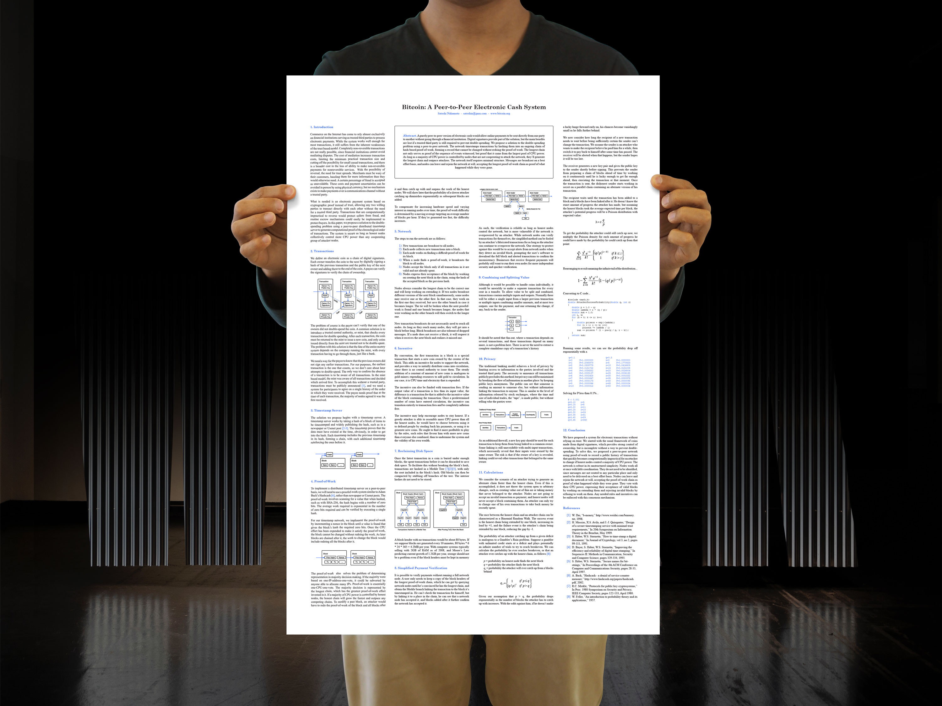 Bitcoin whitepaper poster by Bob Singor on Dribbble