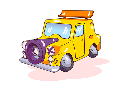 TURBINE CAR 2d 3d car design flat illustration turbine vector